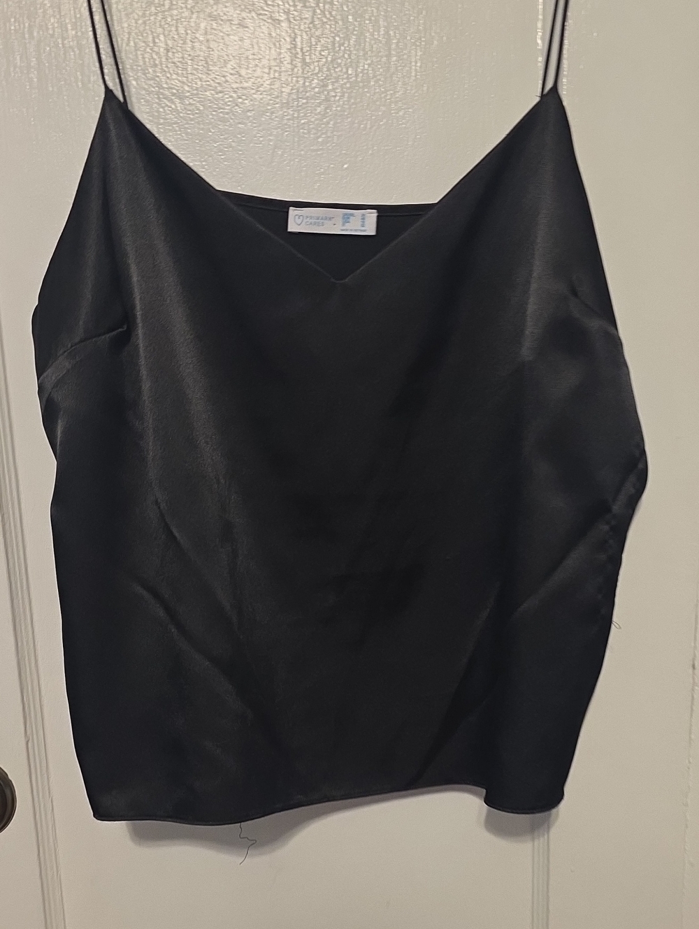 Primark Black Satin V-Neck Spaghetti Strap Cami